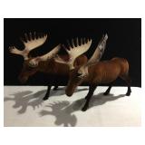 FLOCKED MOOSE FIGURES 10"