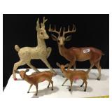 4 PLASTIC DEER FIGURES