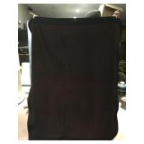BLACK AND BROWN BUGGY LAP BLANKET, HEAVY WOOL