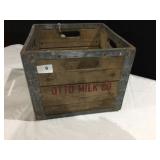 OTTO MILK CO WOOD CRATE WITH METAL BANDED EDGES