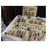 6 EGYPTIAN PICTURES WITH GOLD DETAIL, 16X20, WOOD