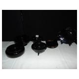 BLACK AMETHYST FOOTED BOWLS, 2, PEDESTAL BOWL,