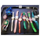 GROUP OF WRISTWATCHES LEATHER AND CLOTH BANDS