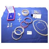 PEARL CROSS PENDANT NECKLACE BOXED, GOLD TONE AND