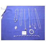 GROUP OF SIX NECKLACES CHAIN WITH PENDANTS,