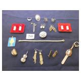 GROUP WITH COORS EARRINGS, RHINESTONE BRACELET,