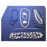 PEARL NECKLACES, BRACELET, BEADED BRACELET, BLACK