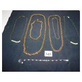 GROUP OF GOLD TONE CHAIN NECKLACES ONE MONET, TWO