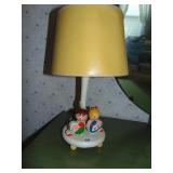 WOODEN PAINTED CHILDREN BEDSIDE LAMP