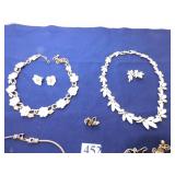 TWO TRIFARI NECKLACE AND EARRING SETS, ONE MONET