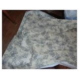LINED DRAPES, CREAM AND BLUE 6 PANELS TOTAL, 2 -