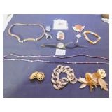 GROUP COSTUME JEWELRY BEADED NECKLACES, EARRINGS,