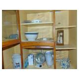 SMALL CROCKS, MIXING BOWL, FLAG HOLDER, RICER,