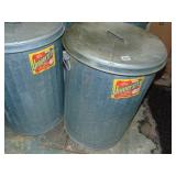 GALVANIZED CAN WITH LID, FILLED WITH WHEAT