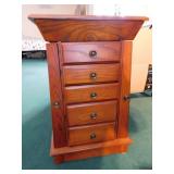 FLOOR MODEL JEWELRY CHEST FIVE DRAWERS, 2 SIDE