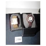 TWO LADIES GOLD TONE WRISTWATCHES ADRIENNE AND