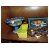 PEDESTAL HAND THROWN POTTERY BOWL WITH FLUTED