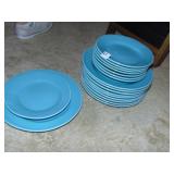 PRIMERA TEAL DISHES, 8 LUNCH PLATES, 12 DINNER