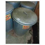 GALVANIZED CAN WITH LID, FILLED WITH WHEAT