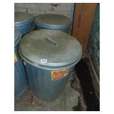 GALVANIZED CAN WITH LID, FILLED WITH WHEAT