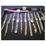 GROUP OF WRISTWATCHES LADIES METAL BANDS GOLD