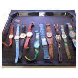 GROUP OF WRISTWATCHES LEATHER AND CLOTH BANDS