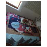 HAND STITCHED CHRISTMAS QUILT 46.5X57, MATCHING