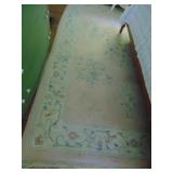 106X67 PINK WOOL AREA RUG WITH FLORAL MOTIF AND