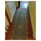 135X25 BLUE ASIAN THEME WOOL RUNNER