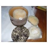 MISS DIOR BY CHRISTIAN DIOR WHITE FURRY HAT,