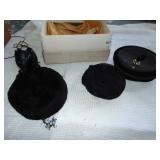 3 SMALL BLACK LADIES HATS