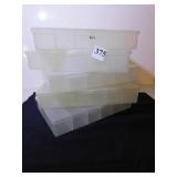FIVE PLASTIC ORGANIZER BOXES