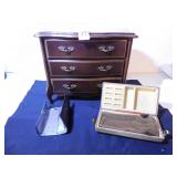 WOOD JEWELRY BOX WITH THREE DRAWERS, ORGANIZER