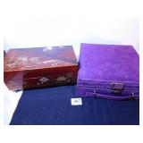 PURPLE SUEDE 10"X10" JEWELRY BOX WITH KEY,