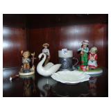 BELLEEK SAUCER, LENOX SWAN, HUMMEL WITH BROKEN