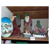 HALLMARK SNOWMAN, WOOD SANTA