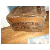 BUDWEISER ANHEISER BUSCH WOODEN CRATE, HINGED