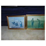 PAIR OF GOLD FRAMED JEAN FRANCOISE PRINTS