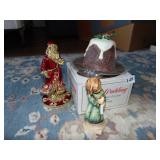 HUMMEL WITH BROKEN PIECE, DEPT 56 PLUM PUDDING