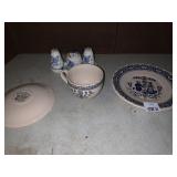 OLD GRANNIE JOHNSON BROS. CUP/SAUCER, SALT/PEPPER