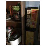 SHELF AND CONTENTS INCLUDING SAWHORSE BRACKETS,