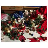 CHRISTMAS DÉCOR INCLUDING BOWS, ORNAMENTS,