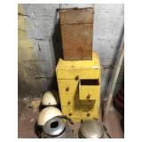 HELMETS, SMALL CATALOG STAND, COFFEE URN, WAFFLE