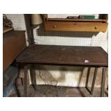 METAL STUDENT DESK WITH ATTACHED LAMP AND BOOK