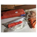 PUP TENT WITH TARP AND TIE DOWNS