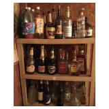 ASSORTED LIQUOR BOTTLES, OPENED AND UNOPENED,