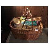 DOUBLE HANDLE BASKET AND SOME CANDLES