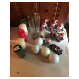 FIGURAL CHRISTMAS CANDLES, PILLAR CANDLES, BALL