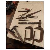C CLAMPS, HAPPER WIRE BRUSH, ETC.