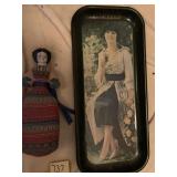 PORCELAIN FACED DOLL, COKE TRAY